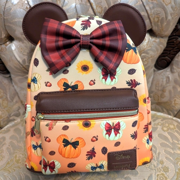 Loungefly | Bags | Disney Minnie Pumpkin Fall Loungefly Backpack | Poshmark